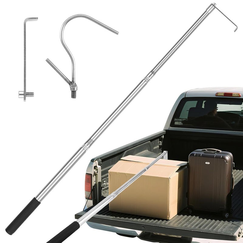 Lconvicely Bed Buddy Truck Tool – Adjustable 16-30 Inch Truck Cargo Grabber with Sturdy Steel Hook, Easy Install, Space-Saving Foldable Design, Perfect for Truck,RV, Boat & More (Curve Hook Set) - Image 1